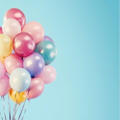 Party background with colorful balloons with background