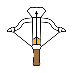 crossbow weapon military line icon vector. crossbow weapon military sign. isolated symbol illustration