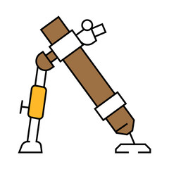 mortar weapon military line icon vector. mortar weapon military sign. isolated symbol illustration