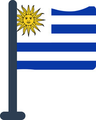 Fototapeta premium URUGUAY Flag Rounded