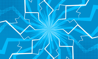 abstract blue comic background with lightning effect