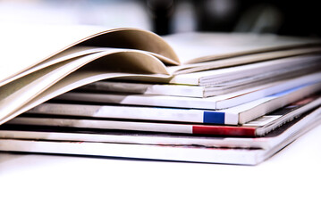 stack of books open
