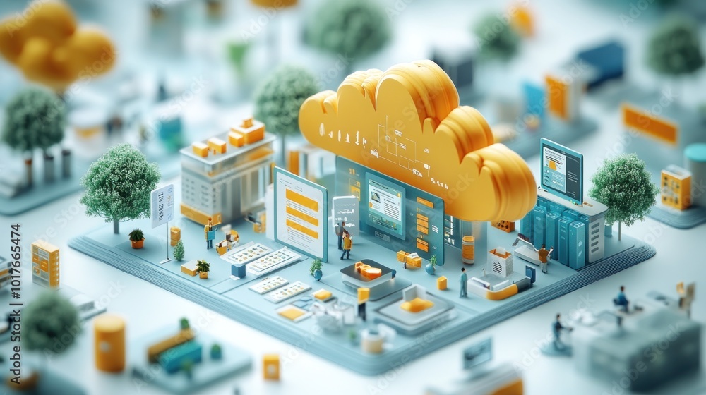 Poster cloud computing network concept