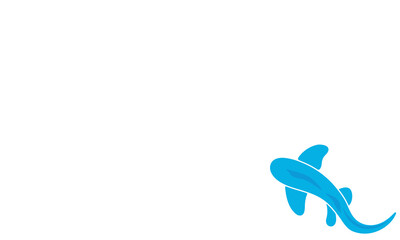 Ocean background, top aerial view vector illustration. Water waves surface pattern with sharks. copy space at the centre. Sea summer travel design.