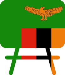 ZAMBIA Flag On White Board