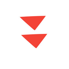 red down arrow vector