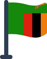ZAMBIA Flag Rounded