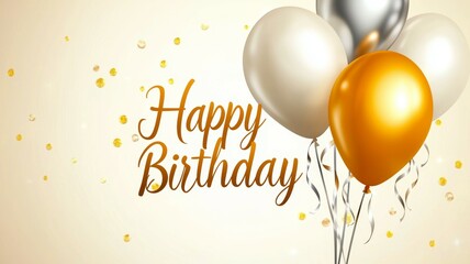 Colorful balloons and a cheerful happy birthday message create a festive atmosphere perfect for celebrating special occasions indoors