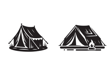 Tent Silhouette Illustration for camping