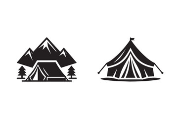 Tent Silhouette Illustration for camping