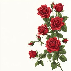 Obraz premium Flowers background with red roses with background