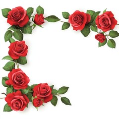 Naklejka premium Flowers background with red roses with background