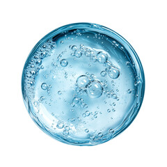 Close up Drop Clear liquid cosmetic product. isolated on white background ,  Gel texture with bubbles, skin care prodict