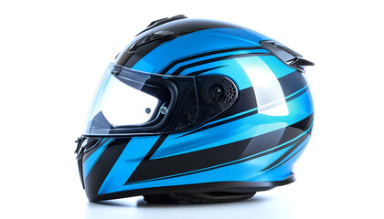 Fototapeta premium New stylish motorcycle helmet isolated on white