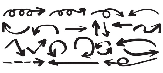 Round curl long arrow. Thin arrow curled symbol icon. Arrow swish sign.