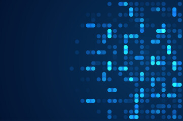 Digital technology background. Digital data dots blue pattern pixel background
