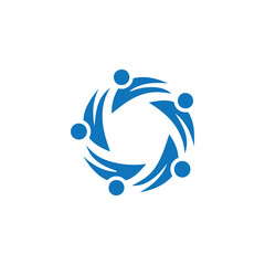 Community logo design simple concept Premium vector, team work logo vector, creative people community logo design.