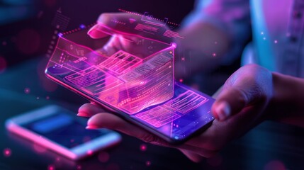 Digital Efficiency Innovative 3D Holographic Receipt Organizer for Expense Management