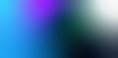 Blue purple grainy gradient vertical glowing abstract light wave on black noise texture background .Neon purple blue and mint green colorful gradient background Best design for your ad, poster, bann.