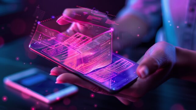 Digital Efficiency Innovative 3D Holographic Receipt Organizer for Expense Management