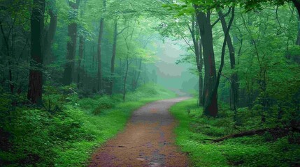 Atmospheric Forest Trail Background. Nature Photography.
