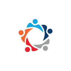 Community logo design simple concept Premium vector, team work logo vector, creative people community logo design.