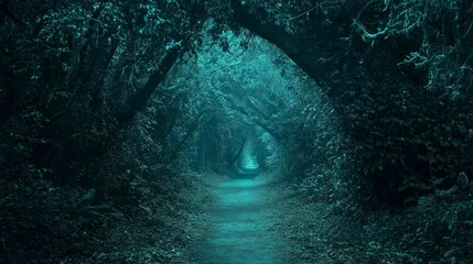 Atmospheric Forest Trail Background. Nature Photography.
