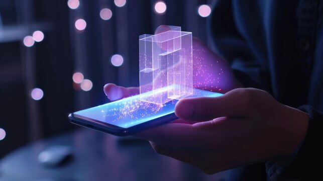 TechSavvy Virtual Ledger Projection on Smartphone Screen for Subscription Tracking