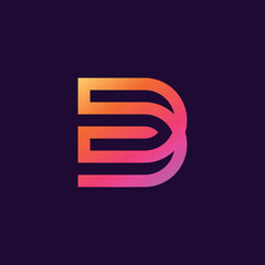 b logo design sign icon