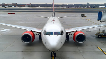 Airplane on the tarmac at the airport.