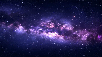 A Digital Illustration of a Cosmic Landscape with a Milky Way Galaxy and Stars