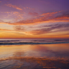 Fototapeta premium Sunset over Calm Ocean Waters