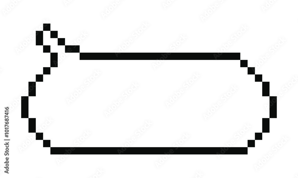 Fototapete pixel speech bubble cloud 8 bit y2k digital retro message. game talk box, comment. text frame border