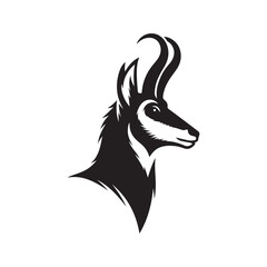 Pronghorn head silhouette vector