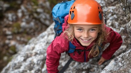 School girl in outdoor adventure education Ideal for content promoting experiential learning, environmental education, 