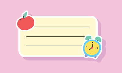 Cute hand drawn school notebook label. Vector illustration