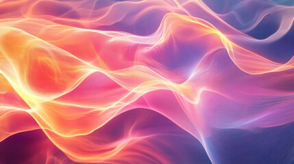 Obraz premium Abstract Wavy Pattern with Vibrant Hues of Orange, Pink, and Purple