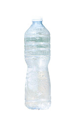 Empty used water bottle isolated on transparent background. PNG format for design