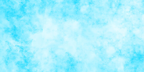 White and blue color frozen ice surface design. Abstract fresh and shiny winter sky. Abstract Blue sky with white clouds in sunny weather. sunny sky blue light watercolor aquarelle painting brush.