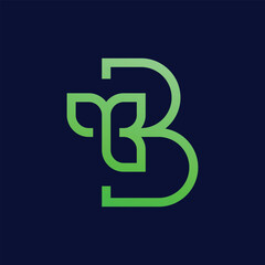 b letter monogram business logo design