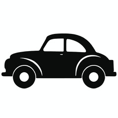 Fototapeta premium A simple black silhouette of a classic car 