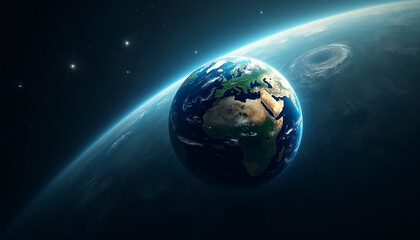 Fototapeta premium Earths Beauty Illuminated from Space Generative Ai
