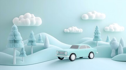 Charming Clay Car Toy, playful isometric design, vibrant colors, whimsical details, appealing to children and collectors alike, imaginative craftsmanship