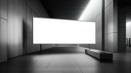 Marketing Billboard. Empty clear white billboard. Design Template.
