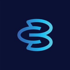 business b alphabet logo icon