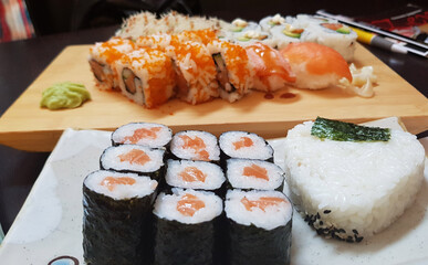 Sushi at japanese restaurant