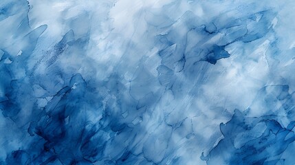 Obraz premium Beautiful blue watercolor abstract background with soft brush strokes for creative designs