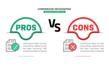 Comparison Infographic Design Template, Comparison between companies and products and services, Business presentation concept with 2 options, To do list or planning icon, vector illustration.