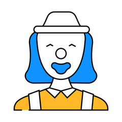 clown head show line icon vector. clown head show sign. isolated symbol illustration