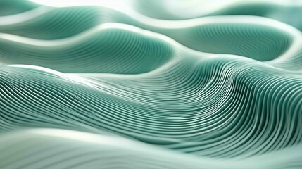 Naklejka premium Abstract background made of Blue and Green 3D Undulating lines. Multicolored 3D Render with copy-space. 